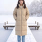 Extra-Long Puffer Jacket with Detachable Hood