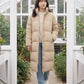 Extra-Long Puffer Jacket with Detachable Hood