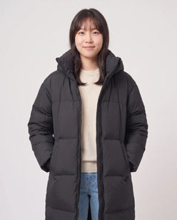 Extra-Long Puffer Jacket with Detachable Hood