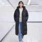 Extra-Long Puffer Jacket with Detachable Hood