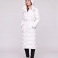 Extra-Long Hooded Puffer Jacket with Belt