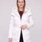 Extra-Long Hooded Puffer Jacket with Belt