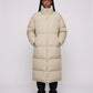 Extra-Long Boxy Puffer Jacket with Funnel Collar and Double Zip