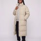 Extra-Long Boxy Puffer Jacket with Funnel Collar and Double Zip