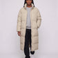 Extra-Long Boxy Puffer Jacket with Funnel Collar and Double Zip