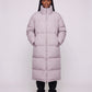 Extra-Long Boxy Puffer Jacket with Funnel Collar and Double Zip