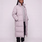 Extra-Long Boxy Puffer Jacket with Funnel Collar and Double Zip