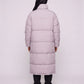 Extra-Long Boxy Puffer Jacket with Funnel Collar and Double Zip