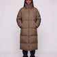 Extra-Long Boxy Puffer Jacket with Funnel Collar and Double Zip