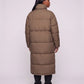Extra-Long Boxy Puffer Jacket with Funnel Collar and Double Zip