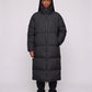 Extra-Long Boxy Puffer Jacket with Funnel Collar and Double Zip