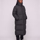 Extra-Long Boxy Puffer Jacket with Funnel Collar and Double Zip