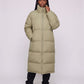 Extra-Long Boxy Puffer Jacket with Funnel Collar and Double Zip