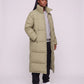 Extra-Long Boxy Puffer Jacket with Funnel Collar and Double Zip