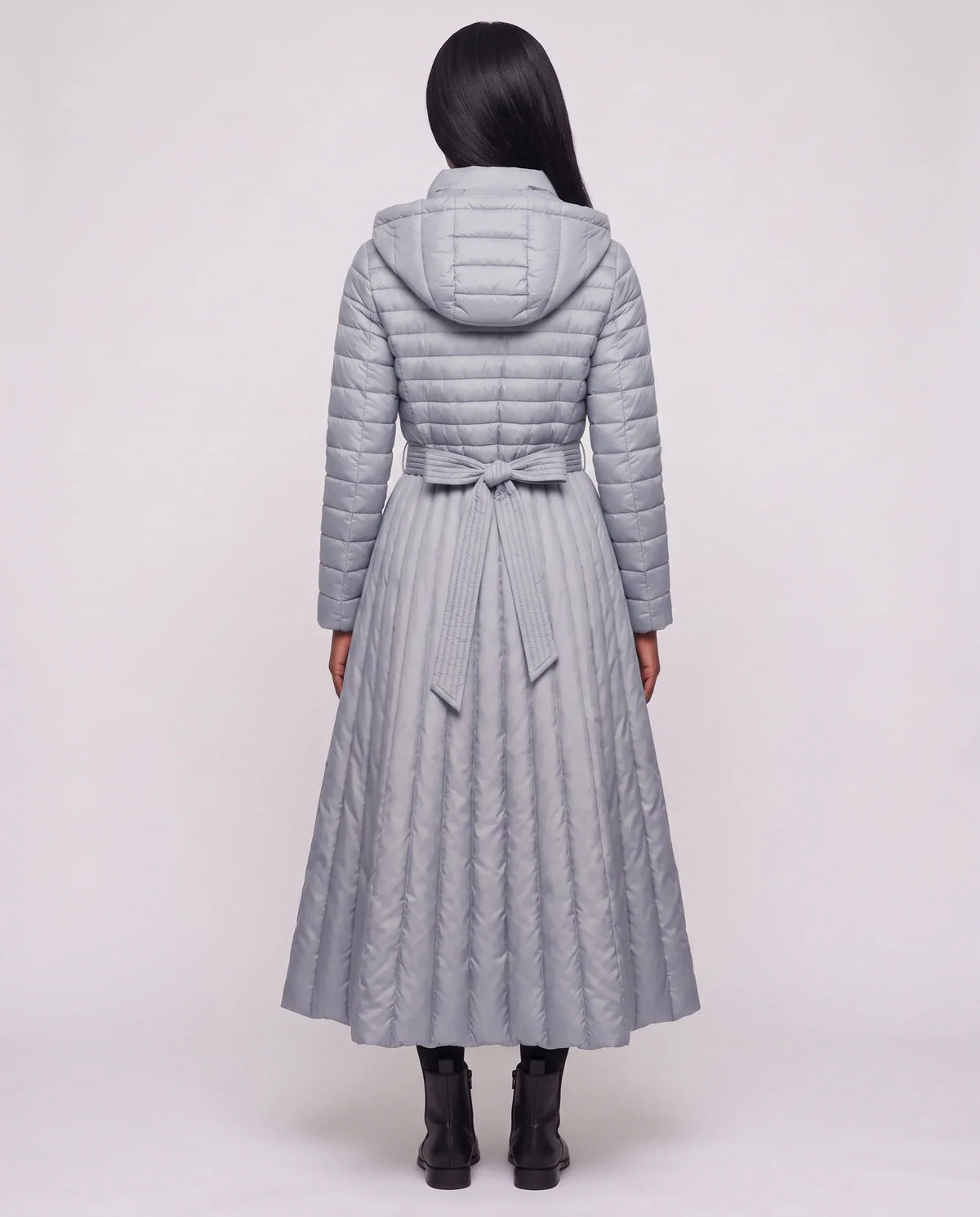 Extra-Long Flared Hooded Puffer Coat