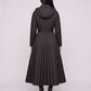 Extra-Long Flared Hooded Puffer Coat