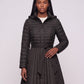 Extra-Long Flared Hooded Puffer Coat