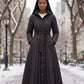 Extra-Long Flared Hooded Puffer Coat