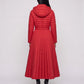Extra-Long Flared Hooded Puffer Coat