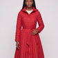 Extra-Long Flared Hooded Puffer Coat