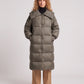 Extra-Long Puffer Jacket with Large Square Collar