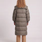 Extra-Long Puffer Jacket with Large Square Collar