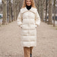 Extra-Long Puffer Jacket with Large Square Collar