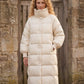 Extra-Long Puffer Jacket with Large Square Collar