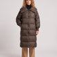Extra-Long Puffer Jacket with Large Square Collar