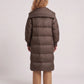Extra-Long Puffer Jacket with Large Square Collar