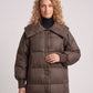 Extra-Long Puffer Jacket with Large Square Collar