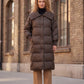 Extra-Long Puffer Jacket with Large Square Collar