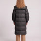 Extra-Long Puffer Jacket with Large Square Collar