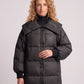 Extra-Long Puffer Jacket with Large Square Collar