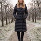 Extra-Long Lightweight Hooded Puffer Jacket with Belt