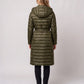 Extra-Long Lightweight Hooded Puffer Jacket with Belt
