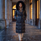 Belted Mid-Length Puffer Jacket with Faux Fur Hood