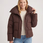Short Oversized Puffer Jacket with Large Collar