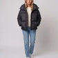 Short Oversized Puffer Jacket with Large Collar