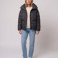 Short Oversized Puffer Jacket with Large Collar