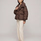 Short Puffer Jacket with Oversized Quilted Collar