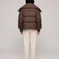 Short Puffer Jacket with Oversized Quilted Collar