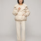 Short Puffer Jacket with Oversized Quilted Collar