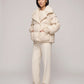 Short Puffer Jacket with Oversized Quilted Collar