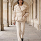 Short Puffer Jacket with Oversized Quilted Collar