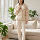 Short Puffer Jacket with Oversized Quilted Collar