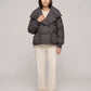 Short Puffer Jacket with Oversized Quilted Collar