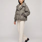 Short Puffer Jacket with Oversized Quilted Collar