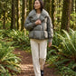 Short Puffer Jacket with Oversized Quilted Collar