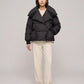 Short Puffer Jacket with Oversized Quilted Collar